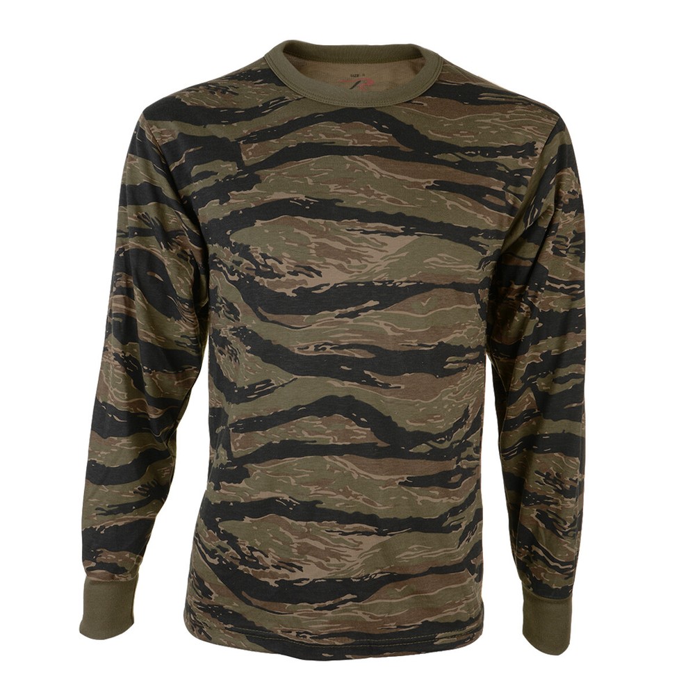 Rothco Long Sleeve Lightweight Tiger Stripe Camo T-Shirt – Military Inspired