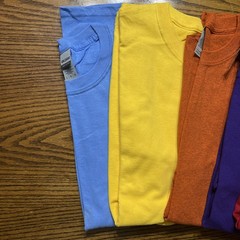 Gilden Heavy Cotton T-shirts Multicolors Size Large No Pocket Set Of Five