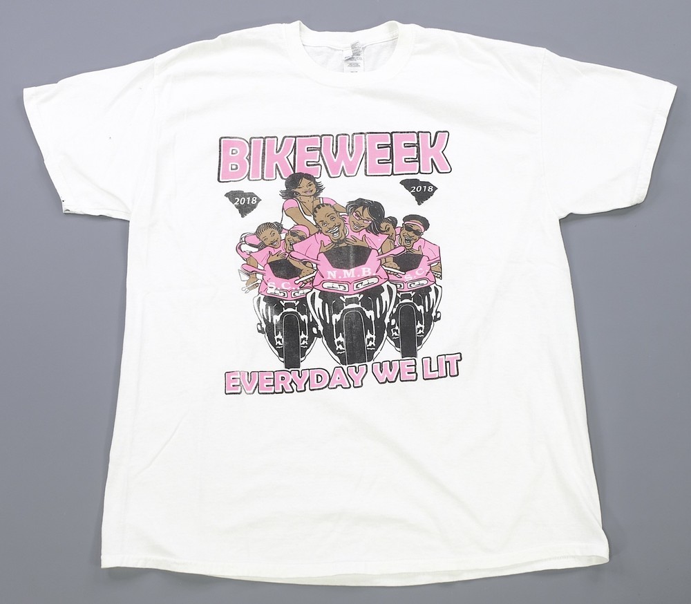 Rare VTG Black Bike Week 2018 Everyday We Lit Betty Boop T Shirt 2010s White XL