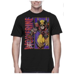 Marvel Wolverine Men’s Short Sleeve Panel Bust Black Graphic T-Shirt M ( 38-40)
