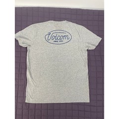 Volcom Garaged Short Sleeve T-Shirt Heathered Grey Graphic Skate Tee Size L