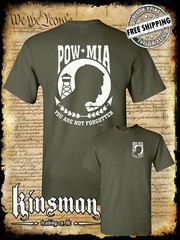 POW – MIA 2-Sided T-Shirt / USA Veteran Marine Army Navy Military