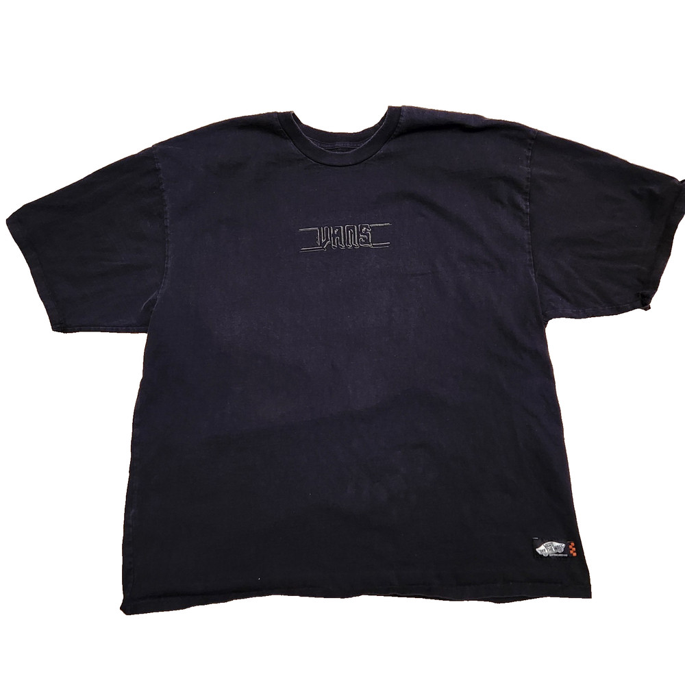 Vans Off The Wall Skateboarding T Shirt XXLarge Black Loose Fit Embroidered Logo