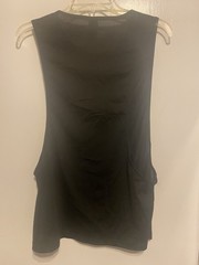 Mens Fishnet Mesh Tank Top Deep Cut Arms Black Poly Spandex Size Medium NWOT