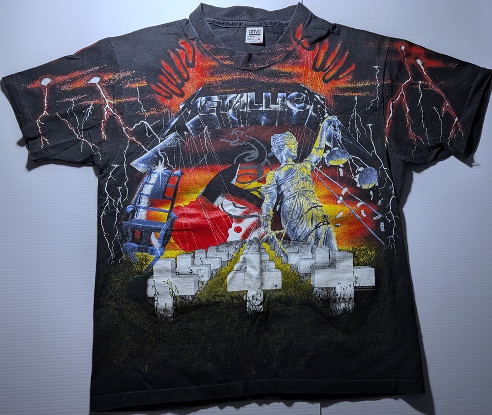 Vintage Metallica Master Of Puppets Kill’em All T-shirt XL 1991 All Over Print