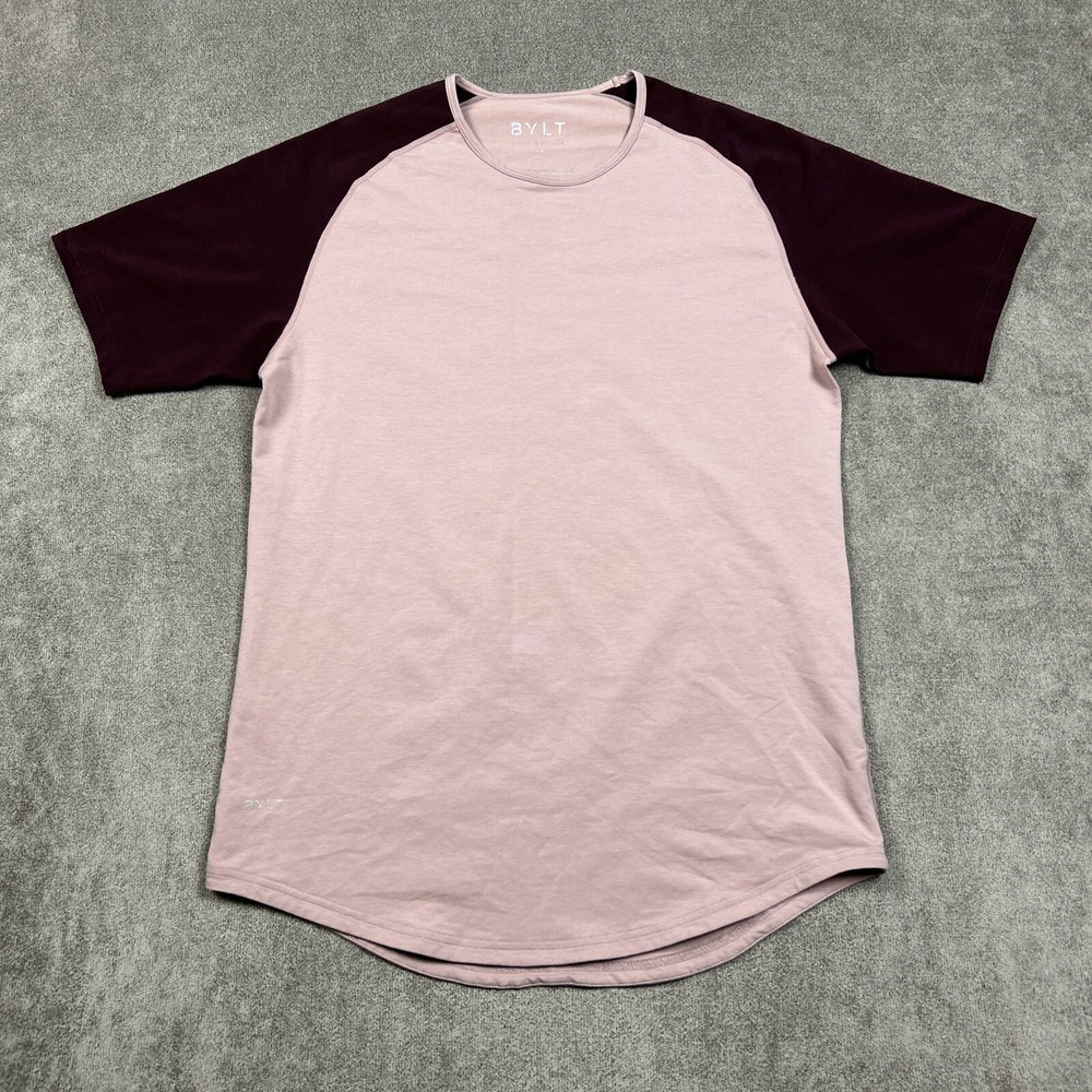 Bylt Shirt Mens Large Maroon Lux Drop Cut Short Sleeve Performance Stretch