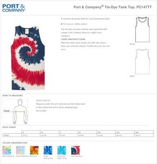 Port & Company Mens Sleeveless Tie-Dye 100% Cotton Round Neck Tank Top PC147TT