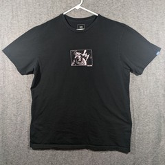 Vans Custom Fit 100% Cotton Black T-Shirt Pink Grim Reaper Graphic Size 2XL