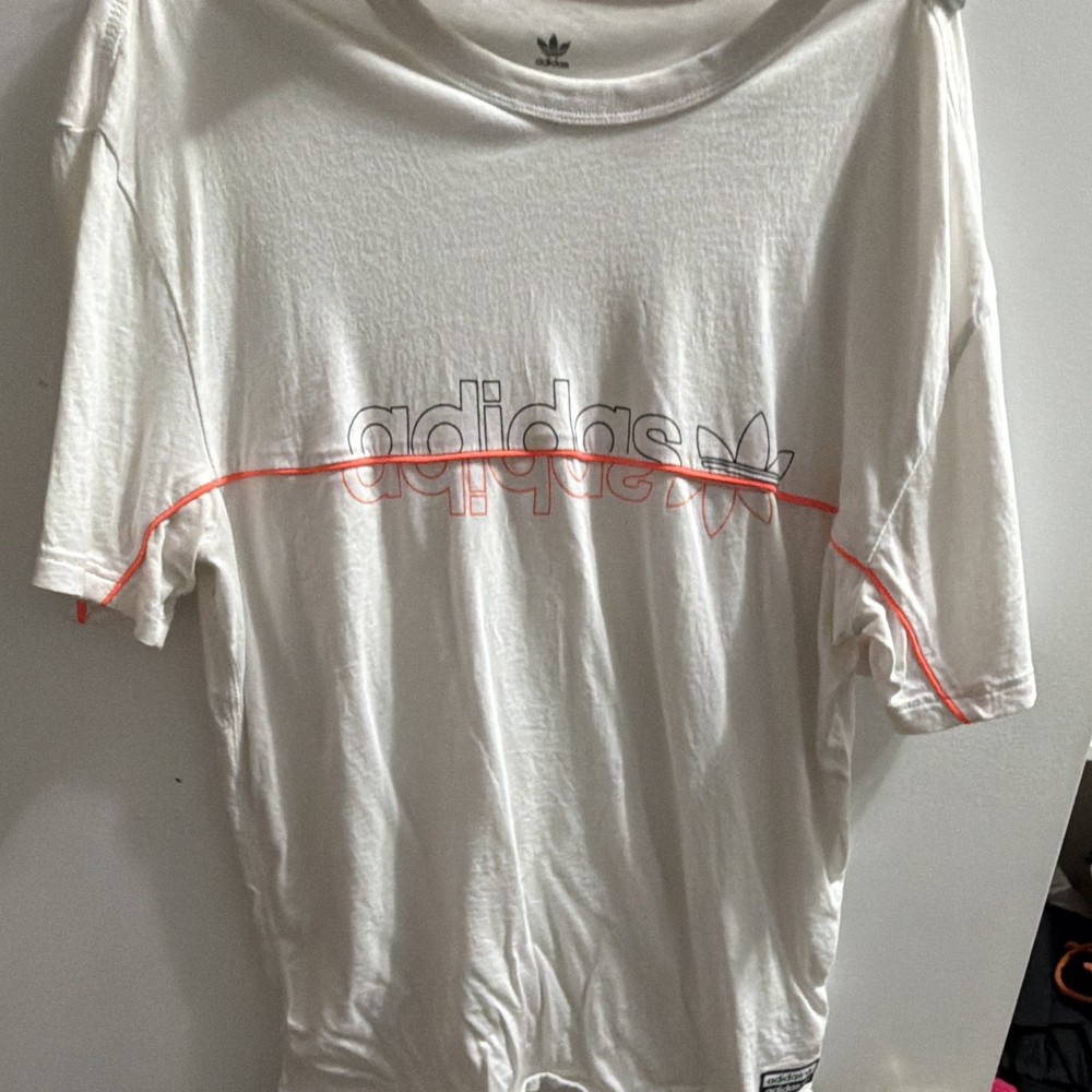 adidas Originals White Graphic Trefoil Logo Crew Neck Tee Short Sleeve 15-16Y