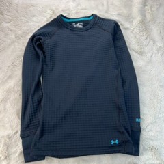 Under Armour 4.0 Baselayer Shirt Mens XS Black Honey Comb LS Cold Gear Fitted