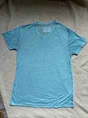 Buckle Burnout Muscle V-Neck T-Shirt Men’s XL Aruba Blue Lightweight Tee Grunge