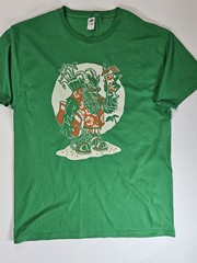 Krampus T-shirt Mens Large Green Fruit Of The Loom Christmas Holiday Horror Tee