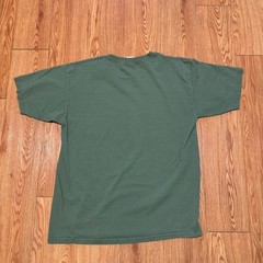 Happy Camper Men’s Shirt Smiley Face Vintage Green Outdoors Hiking Size Large