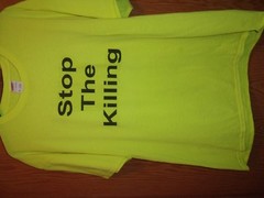 pitbull Dogs Stop the Killing yellow graphic XL t shirt