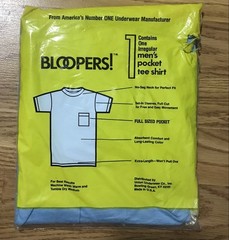 Vintage Bloopers Mens M Irregular Pocket T-shirt Light Blue Made in USA