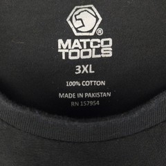 Matco Tools Mens 3XL Black Graphic T-Shirt Short Sleeve 100% Cotton RN 157954