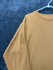 R+L Luxury Thermal Shirt Mens XL Beige Heavyweight Waffle Knit Ribbed Cuffs