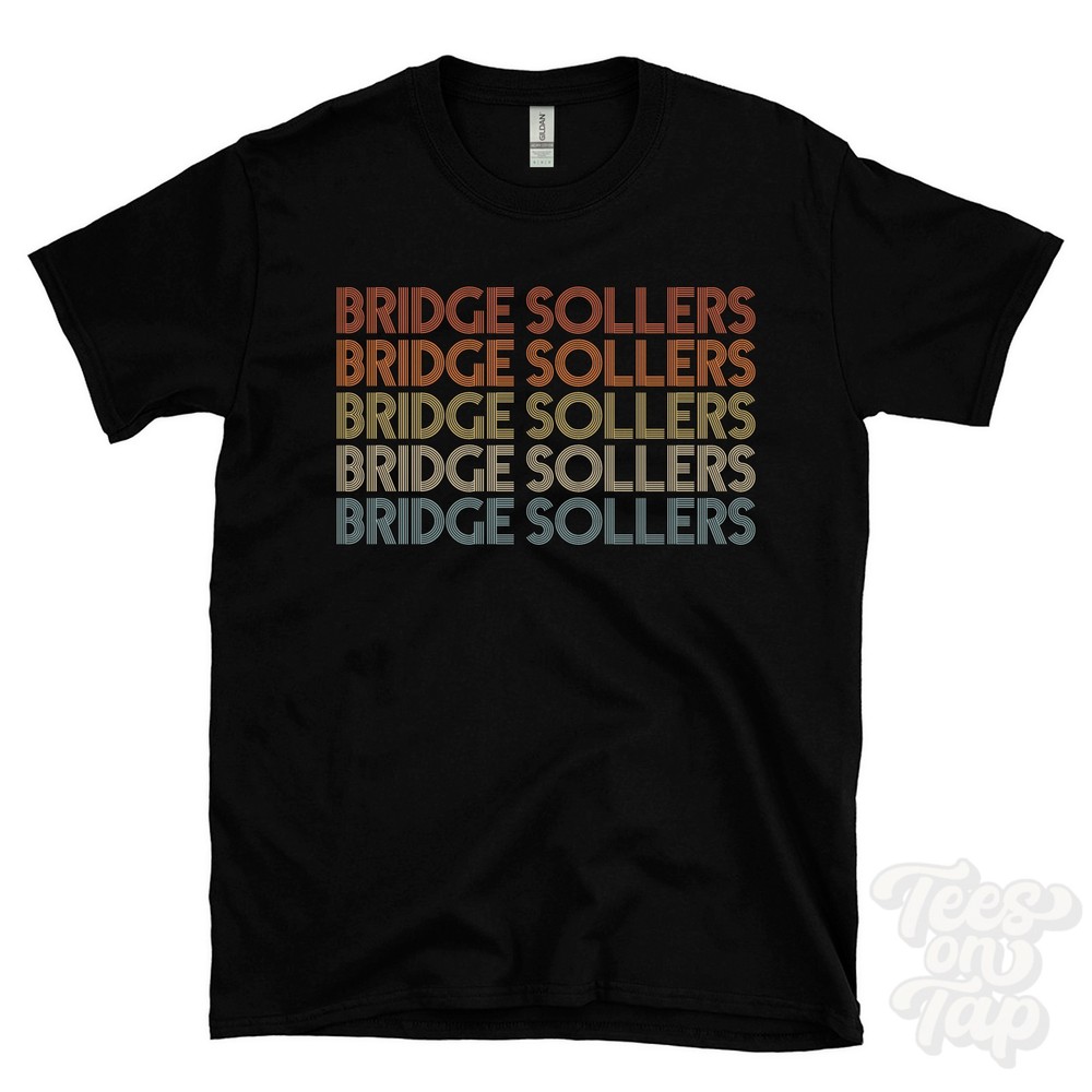 BRIDGE SOLLERS REPEATED RETRO STYLE T-SHIRT mens & womens uk place name gift