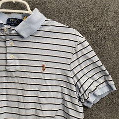 Polo Ralph Lauren Polo Shirt Men’s Sz M Classic Fit Short Sleeve Striped Blue