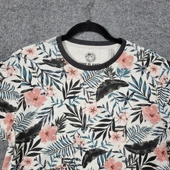 FREE PLANET Hibiscus Floral Organic Cotton Short Sleeve Tee Shirt SIZE MEDIUM