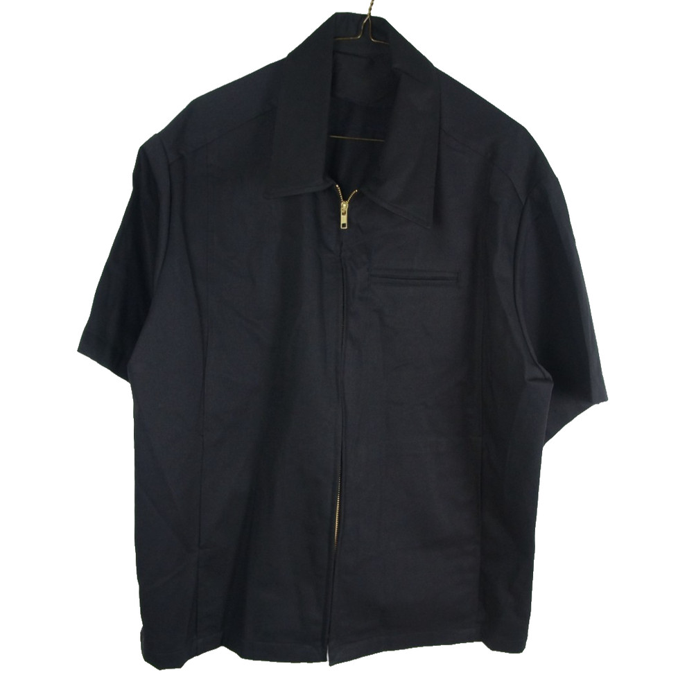 Tom’s Black Short Sleeve Zipper Work Shirt Size Large