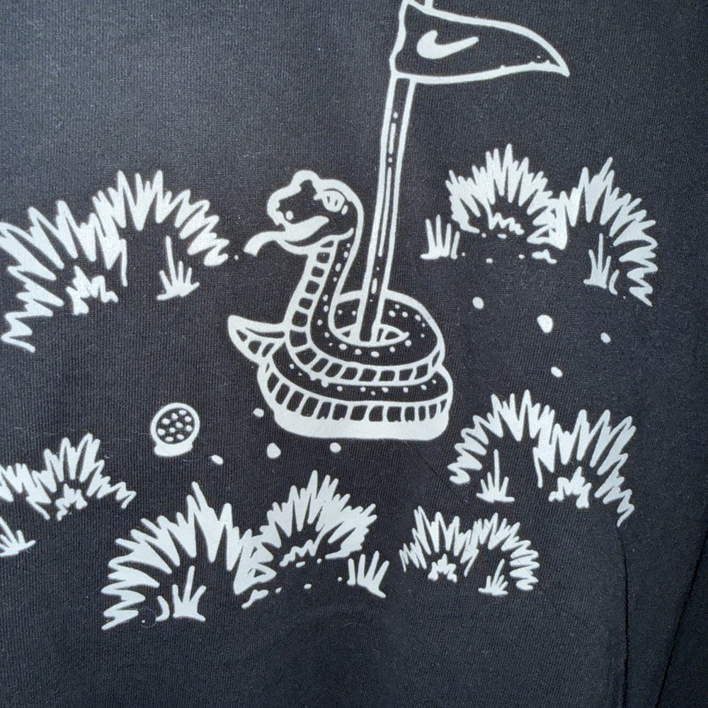 Nike Golf Snake Graphic T Shirt Black White Logo Tee “Don’t Mess With My Putt”