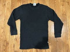 Vintage Pro Club Heavyweight Thermal Shirt Mens Medium Black Long Sleeve Cotton