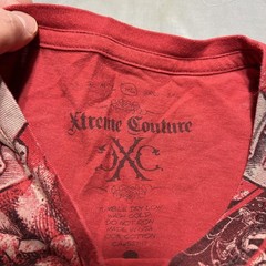Xtreme Couture Shirt Mens XL Red Skull Brass Knuckles Graphic Gothic Tee