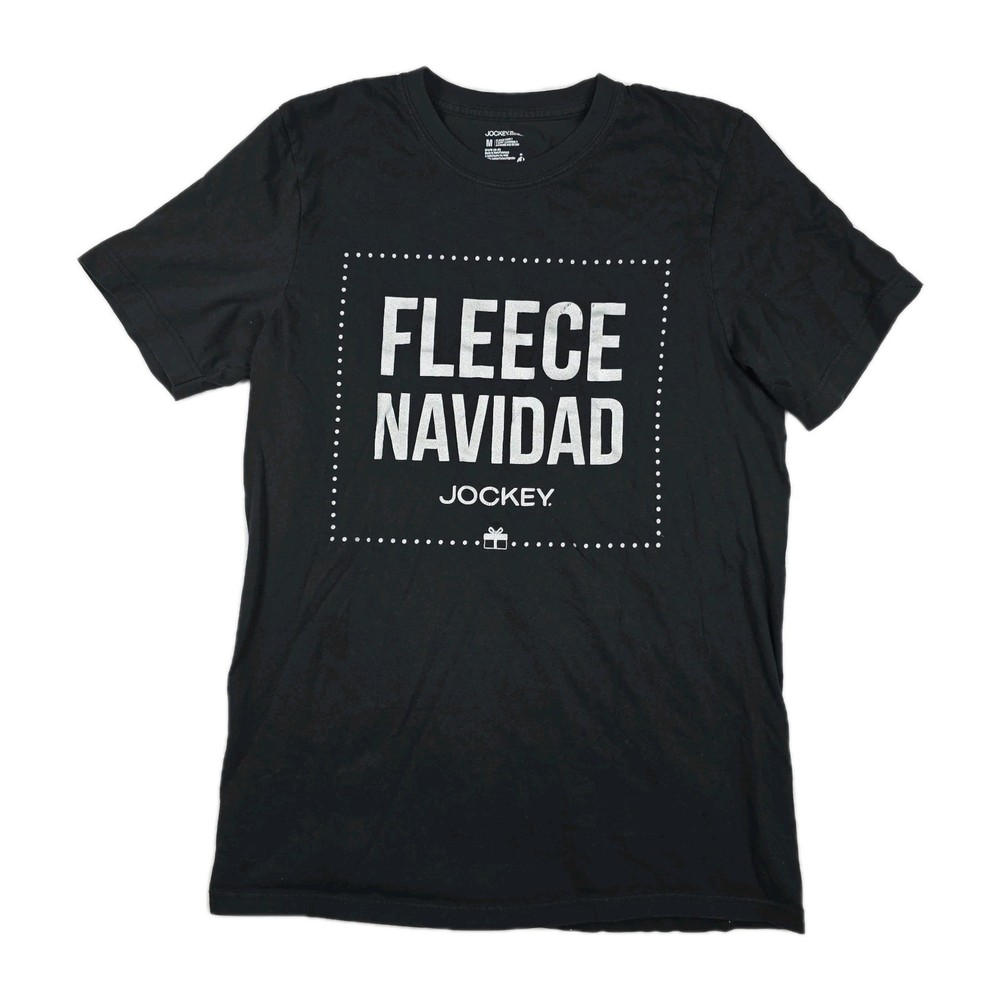 Jockey Brand Fleece Navidad Adult Size Medium Classic Crew Neck T-Shirt Gift