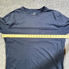 Lands’ End T-Shirt Men’s L Blue Cotton Casual Outdoor Summer Travel Pocket-Tee