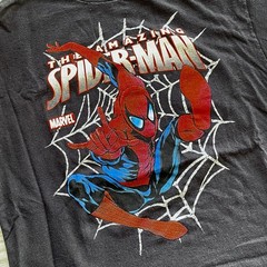 2012 Marvel Mad Engine The Amazing Spider-Man Silver Web Graphic T-Shirt Medium