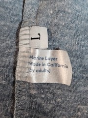 Marine Layer Mens Large Shirt Grey Slub Knit Crew Neck Short Sleeve Lightweight