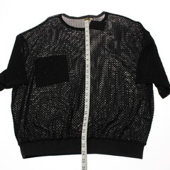 Italo Ferretti NWT Semi Sheer Velvet Mesh T-Shirt Size XL In Black
