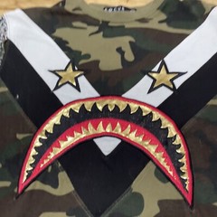FOCUS Quality Wear T Shirt Mens M Shark Mouth Graphic Tee Camo Green Maxi Star M