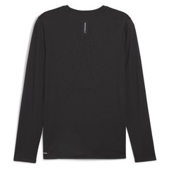 PUMA Run Cloudspun Crew Neck Long Sleeve Athletic T-Shirt Mens Black Casual Tops