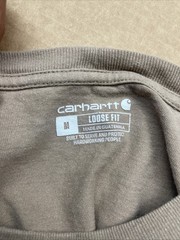 Carhartt Shirt Mens Medium Light Blue/Beige Pocket Workwear Original Fit Cotton