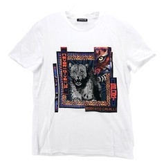 NWOT ROBERTO CAVALLI Graphic Men’s T-Shirt Beaded Animals Never Give Up LARGE