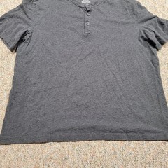 Duluth Trading Co Shirt Mens XL Gray Henley Organic Cotton Short Sleeve Work