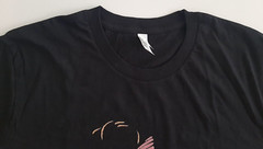 Bella+Canvas Mens Graphic T-Shirt Sz XL Black Stripe Abstract Female Figure Crew
