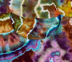 Handmade Ice Tie Dye T-Shirt XL Mens Womens Soft Cotton Blue Green Geode