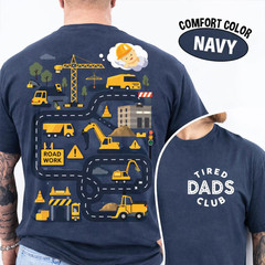Tired Dads Club Shirt Interactive Car Track Back Graphic Funny Father’s Day Gift