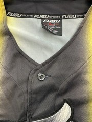 VTG 90’s Fubu League Men’s Sz XL Baseball Jersey Shirt Black Yellow Embroidered