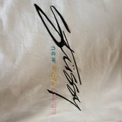 Stussy Men’s Beige Graphic Logo Crew Neck Long Sleeve Cotton Knit Tee L