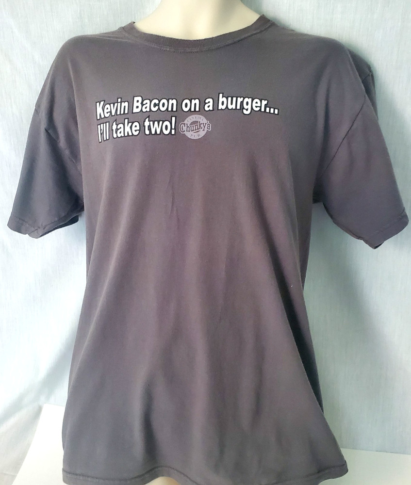 Chunky’s Cinema Pub Kevin Bacon on a Burger I’ll Take 2 Sz L Gray