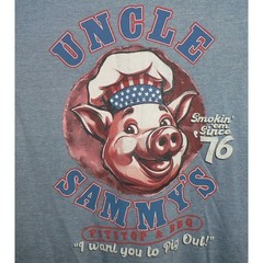 Academy Sports Uncle Sammy’s Pitstop & BBQ Short Sleeve Crew T-Shirt Blue Small