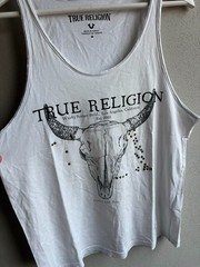 VTG 00s y2k True Religion Washed Avant Garde Rhinstone T-Shirt Tank Top Tee