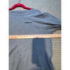Patagonia Mens P-6 Logo Long Sleeve T-Shirt Heather Gray Organic Cotton Large