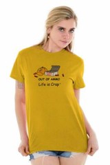 Life is Crap Out of Ammo Funny Deer Hunting Womens or Mens Crewneck T Shirt Tee