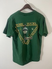 VINTAGE 80 New Orleans Work Sucks Bourbon Street Shirt Single Stitch Oneita Sz L