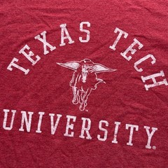 Vintage Mv Sport Mens T-Shirt L Heather Red Texas Tech University Collegiate